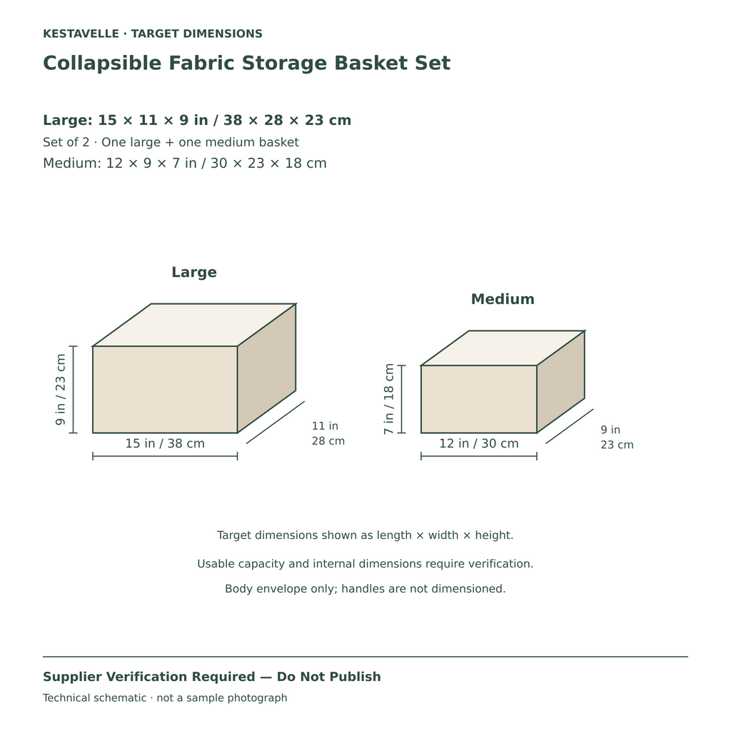 Collapsible Fabric Storage Basket Set