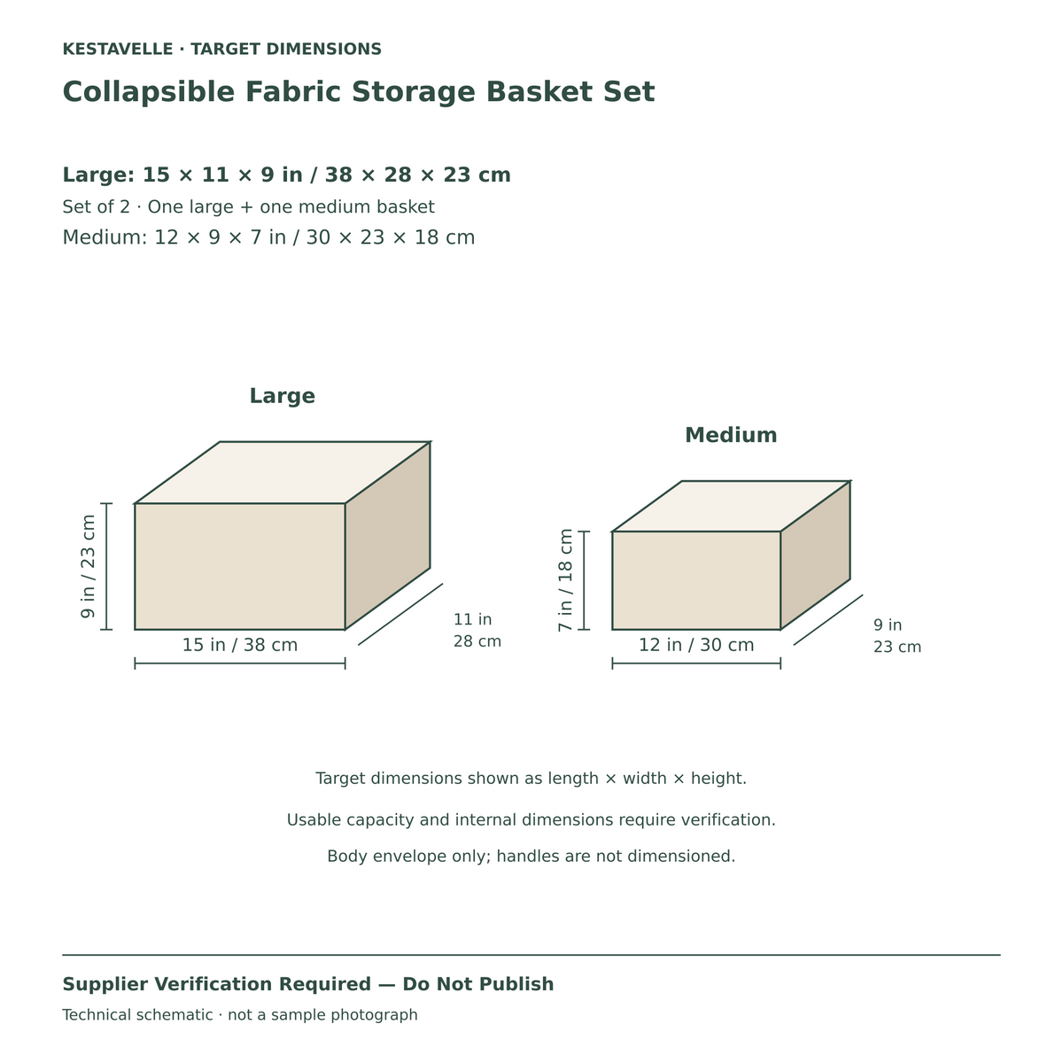 Collapsible Fabric Storage Basket Set