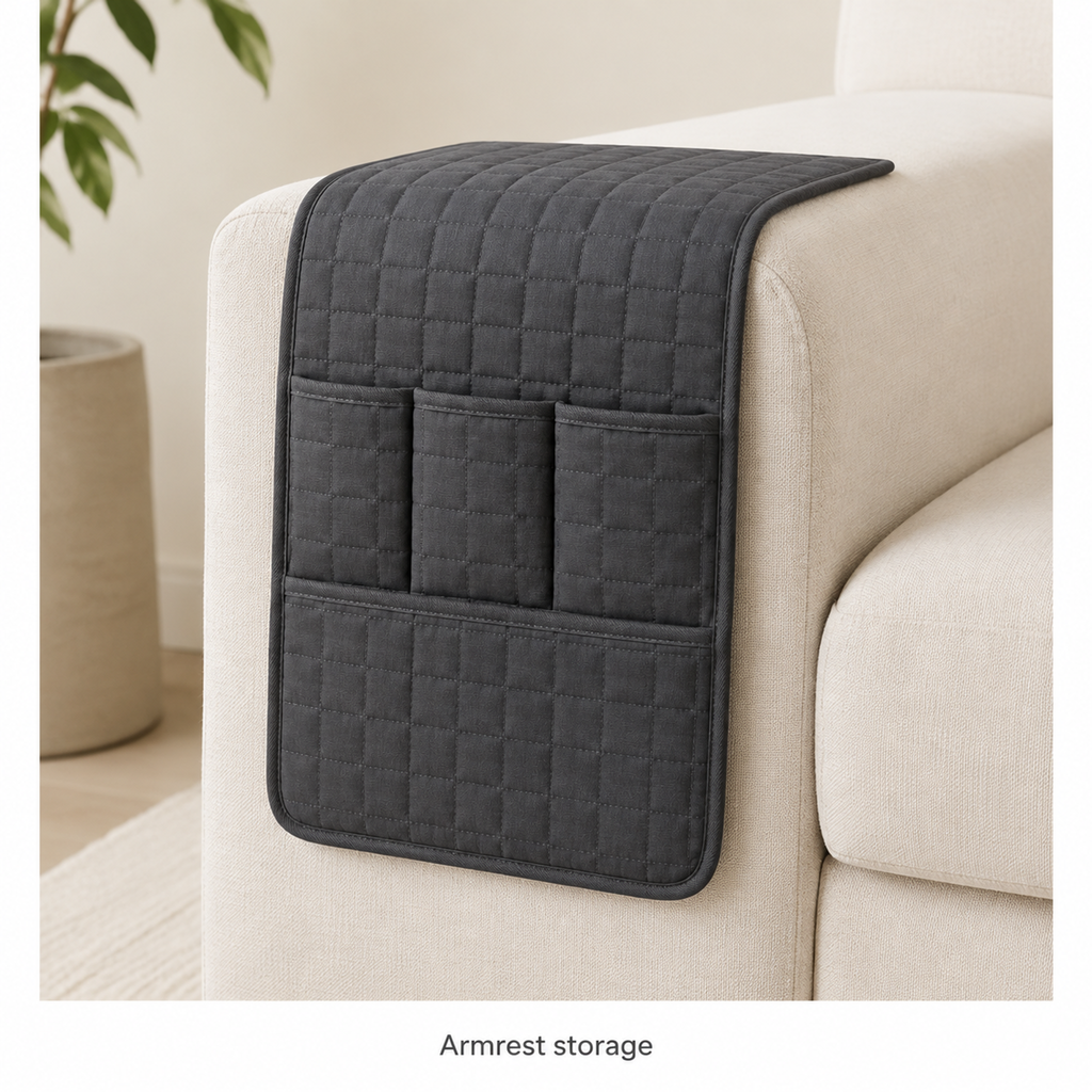 Quilted Sofa Armrest Organizer